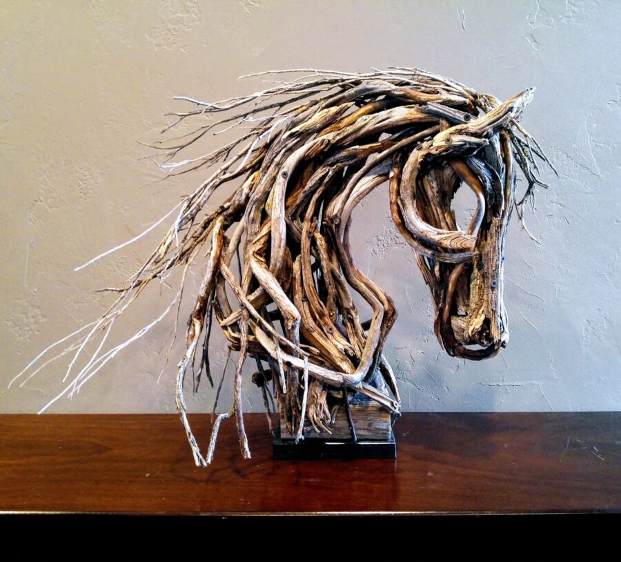 Photo of mixed media horse head sculpture by Brenna Kimbro